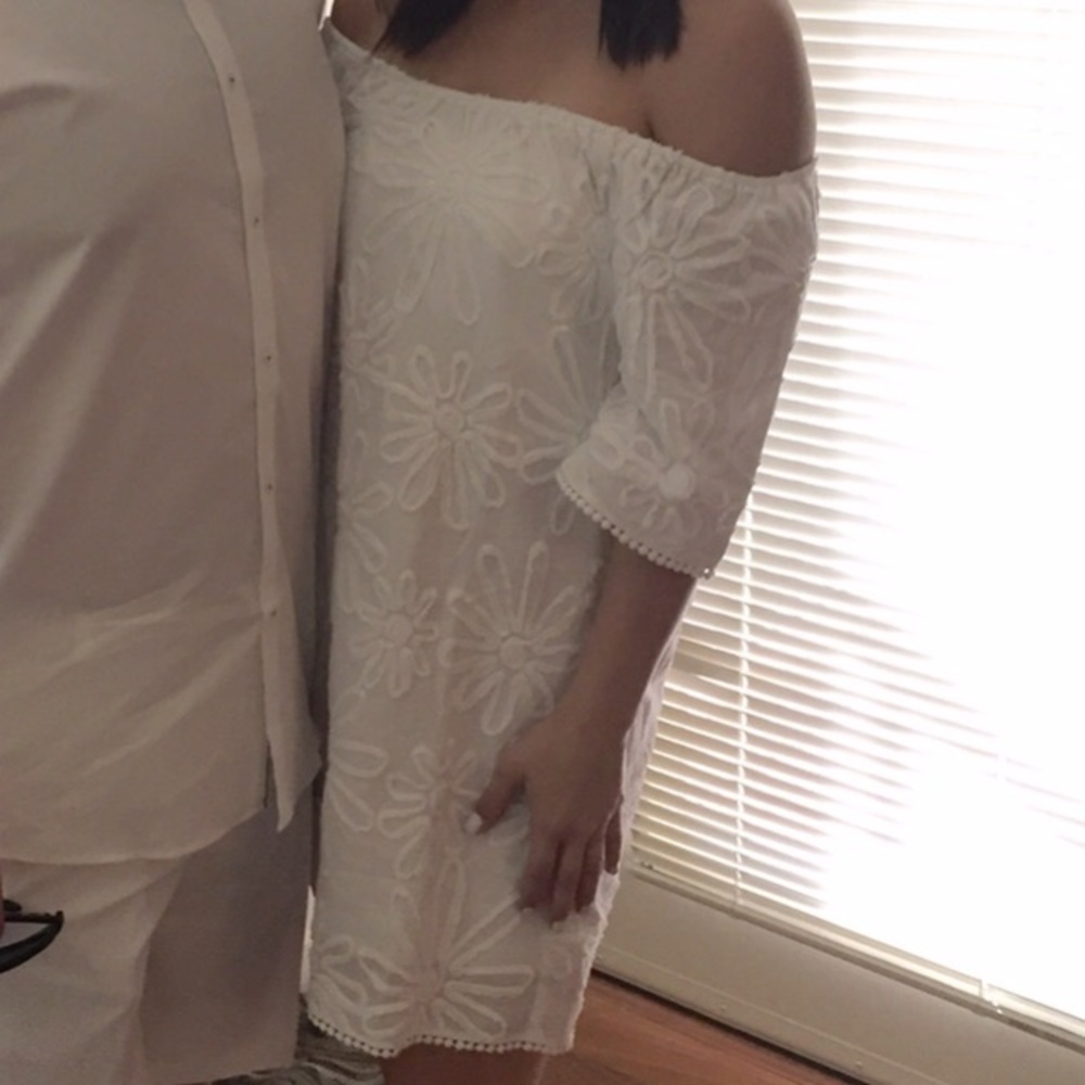 Off the shoulder white summer dress